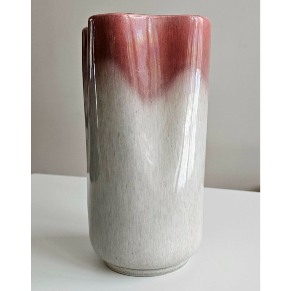 West Coast Pottery Vase #852 | Tall Ombre Drip Glaze | Mid-Century Modern